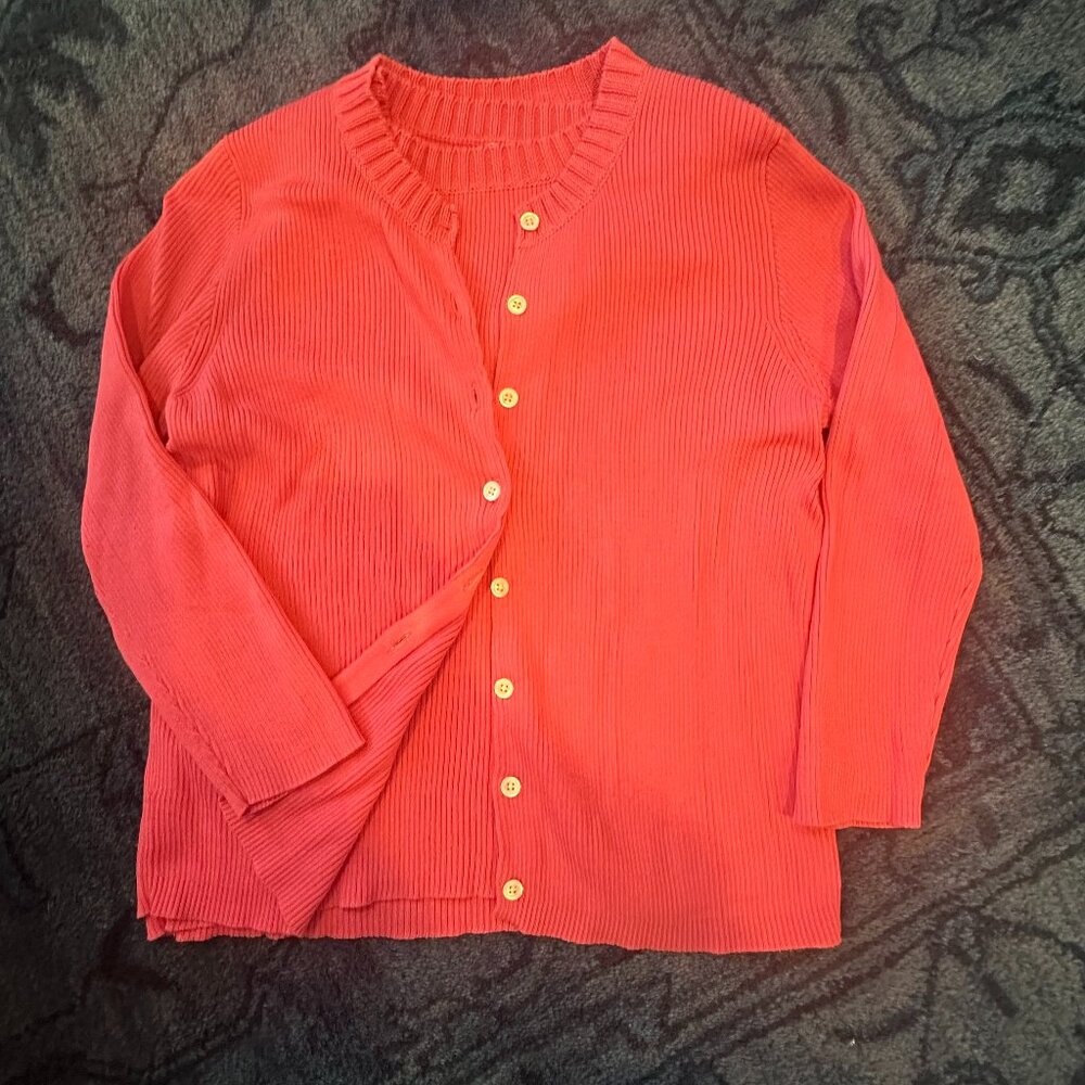 Vintage J. Crew Women's Pink Ribbed Sweater Set (Sz L)